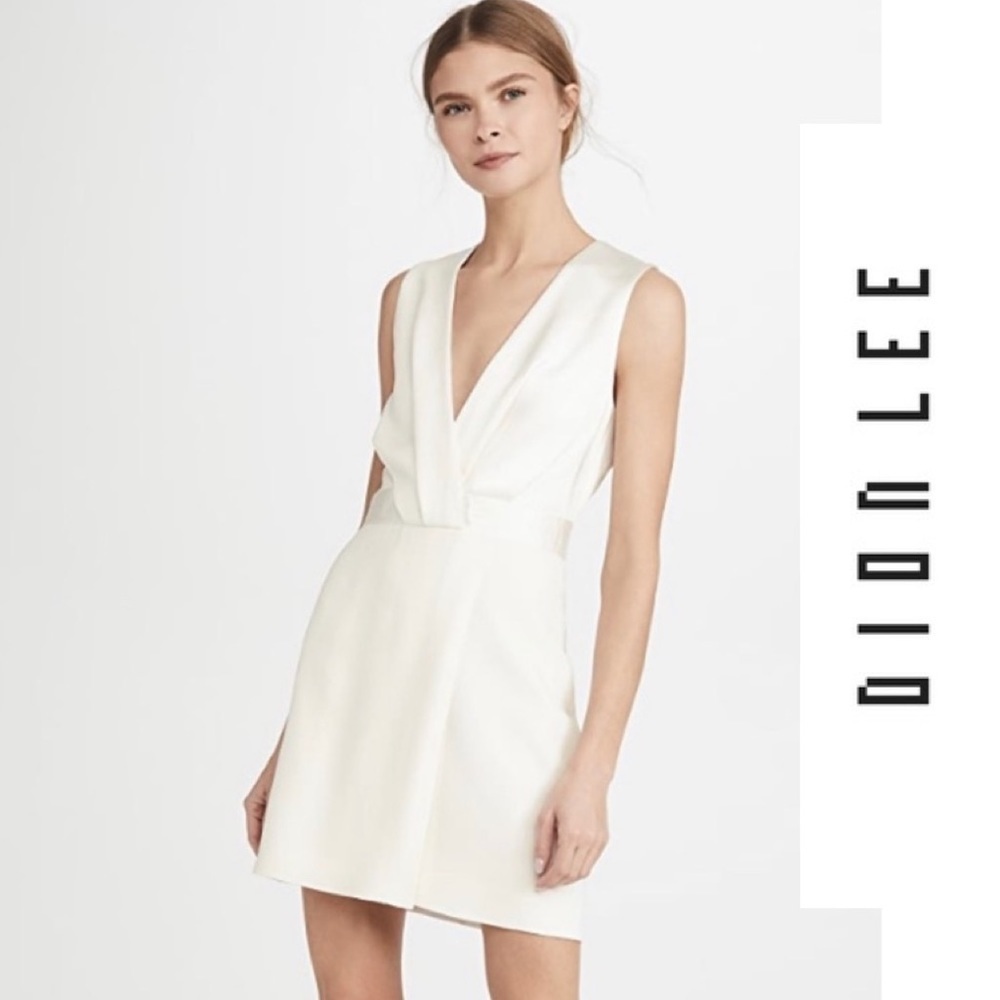 🆕DION LEE PIVOT DRAPE MINI DRESS IVORY SIZE 4